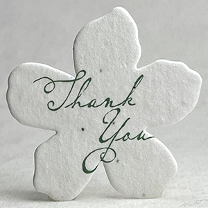 seed paper thank you green print flower shapes